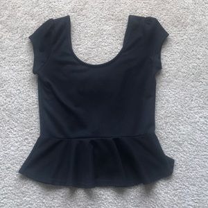 Cap-Sleeve Peplum Top with Low Back